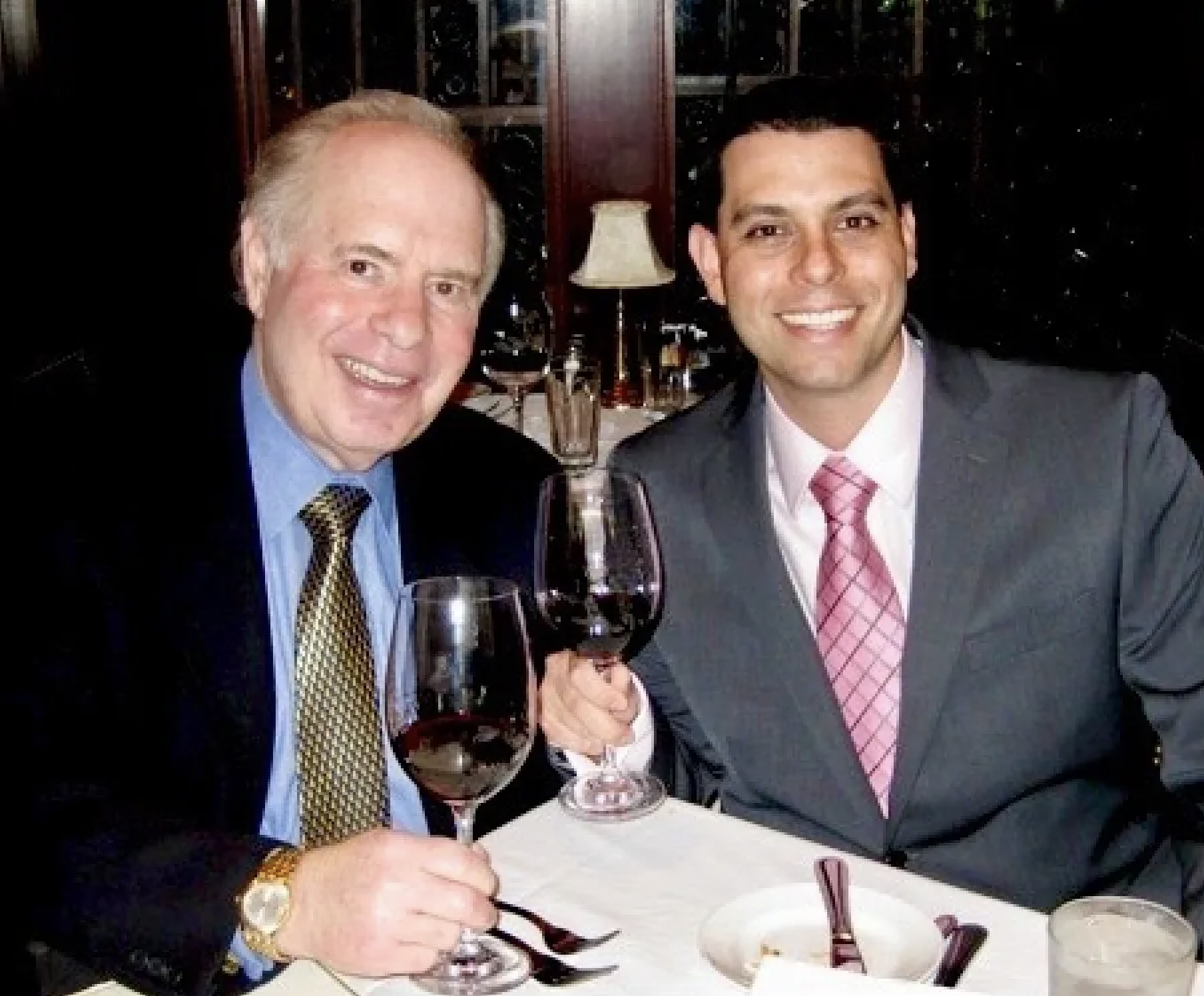 Jeff and Eddie drinking wine